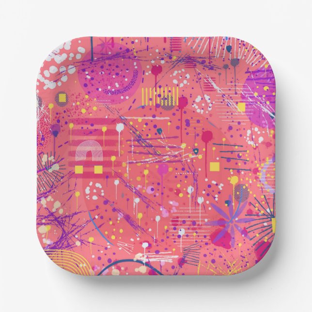 Jubilation: Maximalist Art Paper Plates (Front)