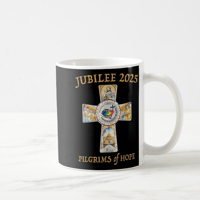 Jubilee 2025 Catholic Christian Lgrims Cross Jesus Coffee Mug (Right)