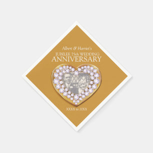 Jubilee 75th wedding anniversary photo napkins