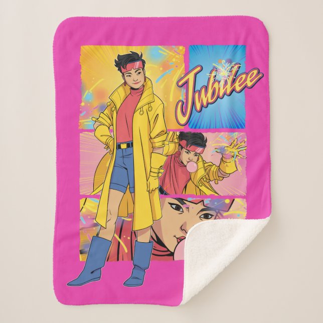 Jubilee Character Panel Graphic Sherpa Blanket (Front)