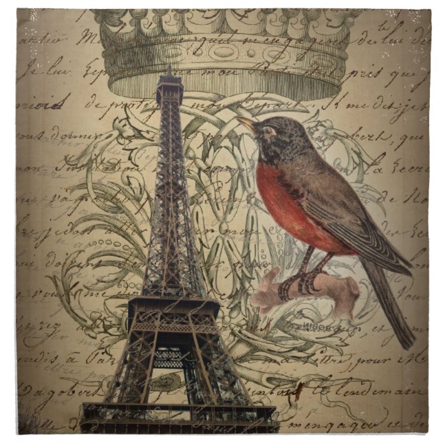 jubilee crown french bird paris eiffel tower napkin (Front)