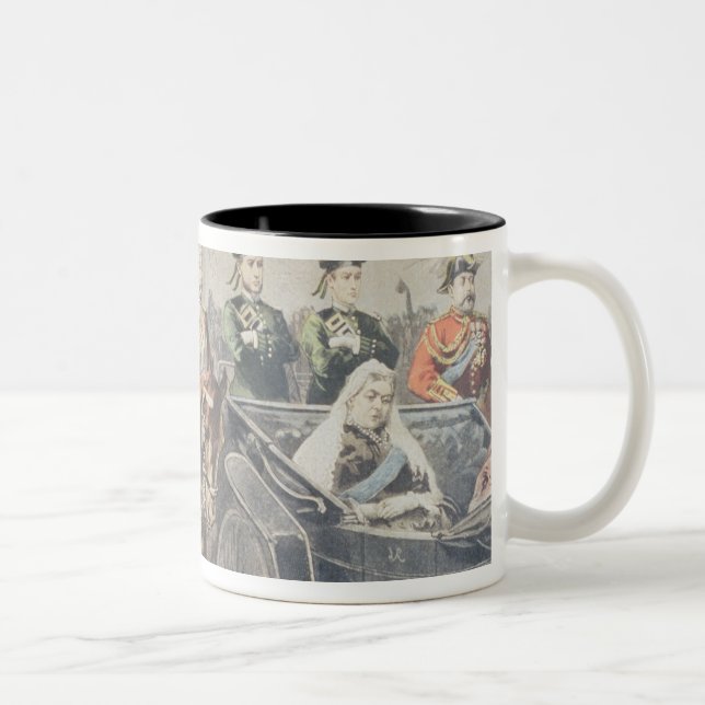 Jubilee of the Queen of England Two-Tone Coffee Mug (Right)