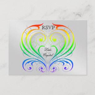 Jubilee Rainbow Heart Rsvp Invitation