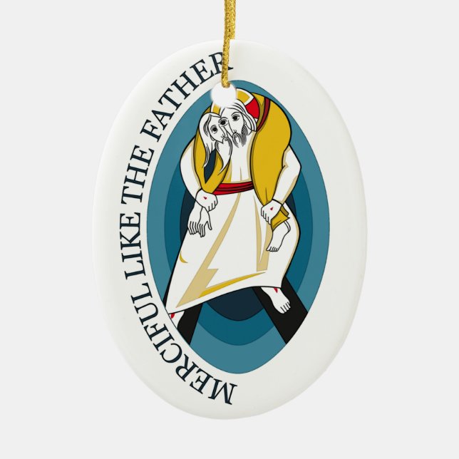 JUBILEE YEAR OF MERCY GEAR CERAMIC ORNAMENT (Front)