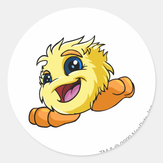 JubJub Yellow Classic Round Sticker (Front)