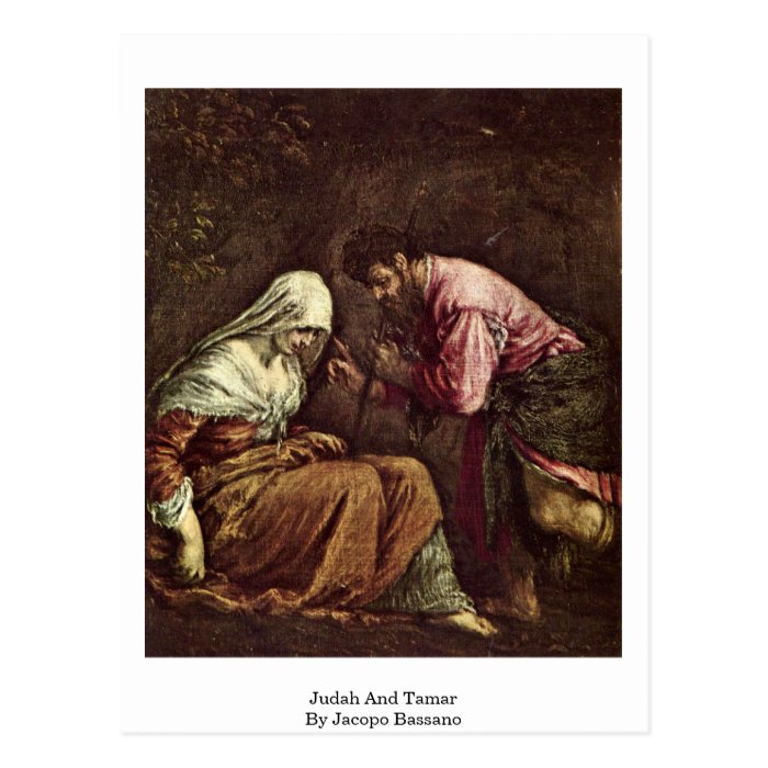 Judah And Tamar By Jacopo Bassano Postcard