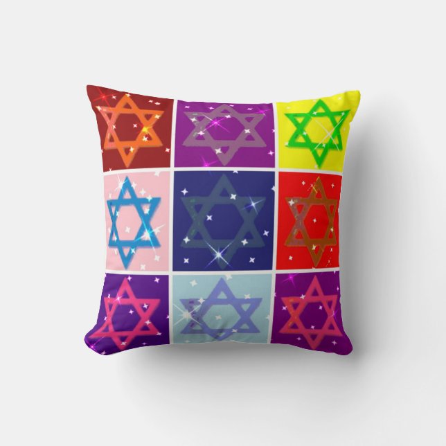 JUDAIC GIFTS - JEWISH STARS THROW PILLOWS - GIFTS (Front)