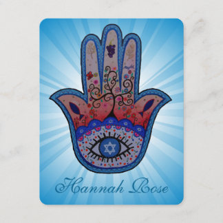 JUDAIC HAMSA BAT BAR MITZVAH INVITATION