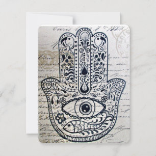 JUDAIC HAMSA BAT BAR MITZVAH INVITATION