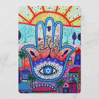 JUDAIC HAMSA BAT BAR MITZVAH INVITATION