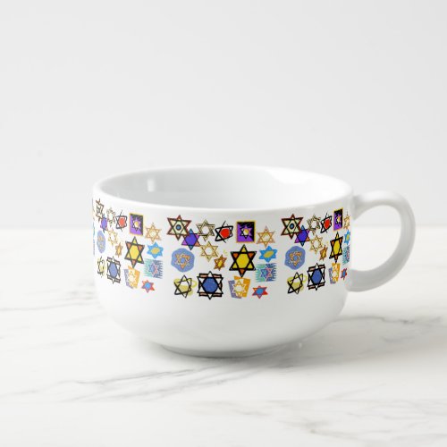 Judaic Soup Bowls _ Jewish Stars Art  Gifts