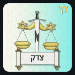 Judaica 12 Tribes Israel Dan Art Square Sticker<br><div class="desc">You are viewing The Lee Hiller Design Collection. Apparel,  Gifts & Collectibles Lee Hiller Photography or Digital Art Collection. You can view her Nature photography at http://HikeOurPlanet.com/ and follow her hiking blog within Hot Springs National Park.</div>
