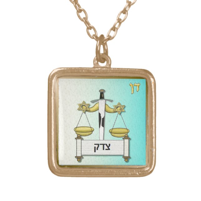 Judaica 12 Tribes Israel Dan Gold Plated Necklace (Front)