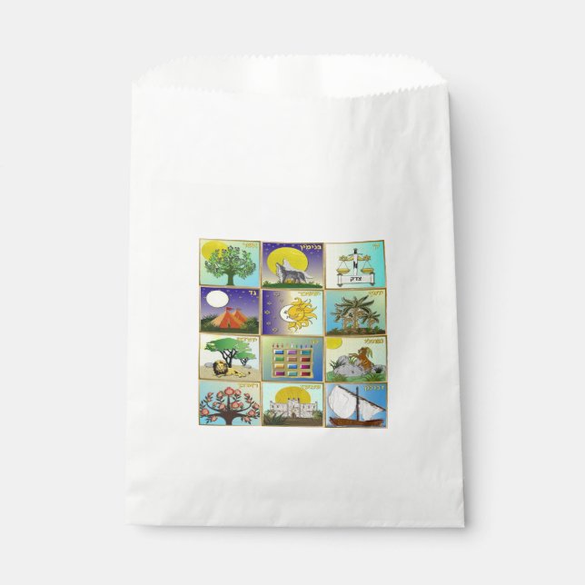 Judaica 12 Tribes Of Israel Art Print Favor Bag (Front)