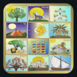 Judaica 12 Tribes Of Israel Art Print Square Sticker<br><div class="desc">You are viewing The Lee Hiller Photography Art and Designs Collection of Home and Office Decor,  Apparel,  Gifts and Collectibles. The Designs include Lee Hiller Photography and Mixed Media Digital Art Collection. You can view her Nature photography at http://HikeOurPlanet.com/ and follow her hiking blog within Hot Springs National Park.</div>