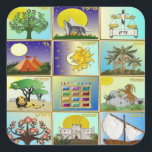 Judaica 12 Tribes Of Israel Art Print Square Sticker<br><div class="desc">You are viewing The Lee Hiller Photography Art and Designs Collection of Home and Office Decor,  Apparel,  Gifts and Collectibles. The Designs include Lee Hiller Photography and Mixed Media Digital Art Collection. You can view her Nature photography at http://HikeOurPlanet.com/ and follow her hiking blog within Hot Springs National Park.</div>