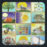 Judaica 12 Tribes Of Israel Art Print Square Sticker<br><div class="desc">You are viewing The Lee Hiller Photography Art and Designs Collection of Home and Office Decor,  Apparel,  Gifts and Collectibles. The Designs include Lee Hiller Photography and Mixed Media Digital Art Collection. You can view her Nature photography at http://HikeOurPlanet.com/ and follow her hiking blog within Hot Springs National Park.</div>