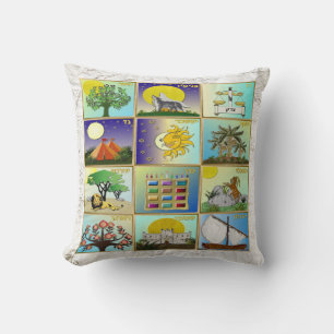Judaica 12 Tribes of Israel Art Throw Pillow