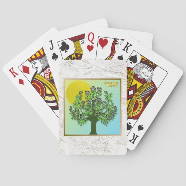 Judaica 12 Tribes Of Israel Asher Poker Cards (Back)