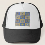 Judaica 12 Tribes of Israel Blue Gold Trucker Hat<br><div class="desc">You are viewing The Lee Hiller Design Collection. Apparel,  Gifts & Collectibles  Lee Hiller Photography or Digital Art Collection. You can view her Nature photography at http://HikeOurPlanet.com/ and follow her hiking blog within Hot Springs National Park.</div>