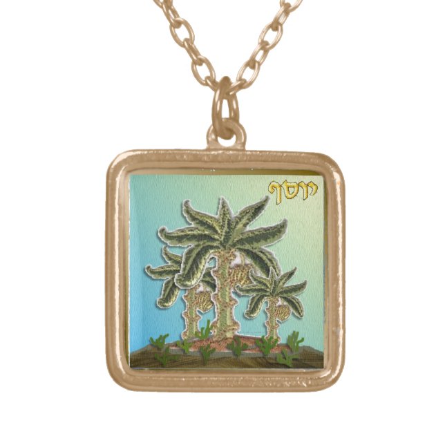 Judaica 12 Tribes Of Israel Joseph Gold Plated Necklace (Front)