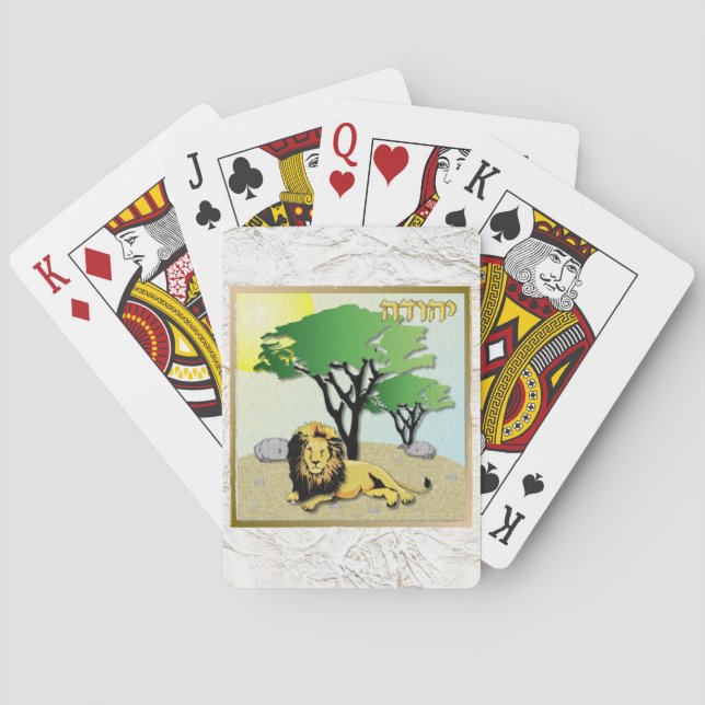 Judaica 12 Tribes Of Israel Judah Poker Cards (Back)
