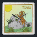 Judaica 12 Tribes Of Israel Naphtali Square Wall Clock<br><div class="desc">You are viewing The Lee Hiller Design Collection. Apparel,  Gifts & Collectibles Lee Hiller Photography or Digital Art Collection. You can view her Nature photography at http://HikeOurPlanet.com/ and follow her hiking blog within Hot Springs National Park.</div>