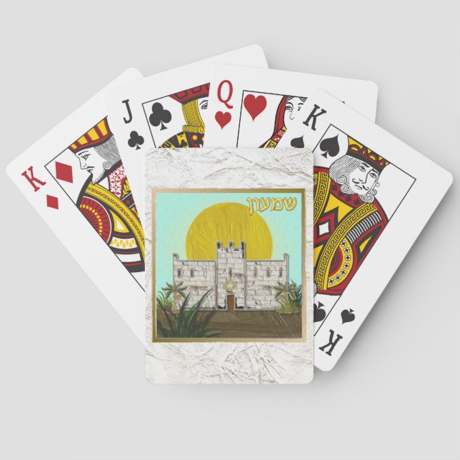 Judaica 12 Tribes Of Israel Simeon Poker Cards (Back)