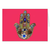 Judaica Hamsa Hearts Flowers Opal Art Print (Front Horizontal)