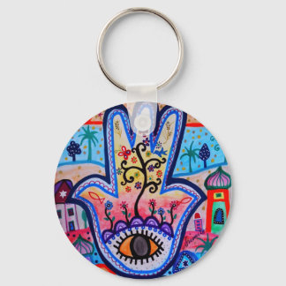 JUDAICA HAMSA SUN EYE PROTECTION KEYCHAIN