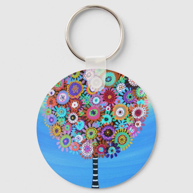 JUDAICA HAMSA TREE OF LIFE SUN EYE PROTECTION KEYCHAIN (Front)