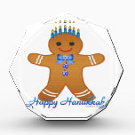 Judaica Hanukkah Gingerbread Man Menorah Acrylic Award<br><div class="desc">You are viewing The Lee Hiller Designs Collection of Home and Office Decor,  Apparel,  Gifts and Collectibles. The Designs include Lee Hiller Photography and Mixed Media Digital Art Collection. You can view her Nature photography at http://HikeOurPlanet.com/ and follow her hiking blog within Hot Springs National Park.</div>