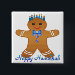 Judaica Hanukkah Gingerbread Man Menorah Button<br><div class="desc">You are viewing The Lee Hiller Designs Collection of Home and Office Decor,  Apparel,  Gifts and Collectibles. The Designs include Lee Hiller Photography and Mixed Media Digital Art Collection. You can view her Nature photography at http://HikeOurPlanet.com/ and follow her hiking blog within Hot Springs National Park.</div>