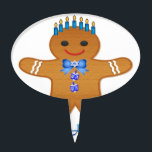 Judaica Hanukkah Gingerbread Man Menorah Cake Topper<br><div class="desc">You are viewing The Lee Hiller Designs Collection of Home and Office Decor,  Apparel,  Gifts and Collectibles. The Designs include Lee Hiller Photography and Mixed Media Digital Art Collection. You can view her Nature photography at http://HikeOurPlanet.com/ and follow her hiking blog within Hot Springs National Park.</div>