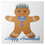 Judaica Hanukkah Gingerbread Man Menorah Ceramic Tile<br><div class="desc">You are viewing The Lee Hiller Designs Collection of Home and Office Decor,  Apparel,  Gifts and Collectibles. The Designs include Lee Hiller Photography and Mixed Media Digital Art Collection. You can view her Nature photography at http://HikeOurPlanet.com/ and follow her hiking blog within Hot Springs National Park.</div>