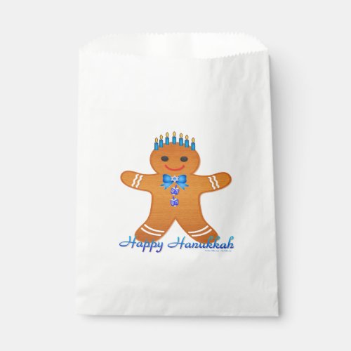 Judaica Hanukkah Gingerbread Man Menorah Favor Bag