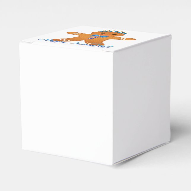 Judaica Hanukkah Gingerbread Man Menorah Favor Boxes (Front Side)