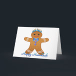 Judaica Hanukkah Gingerbread Man Menorah Holiday Card<br><div class="desc">You are viewing The Lee Hiller Designs Collection of Home and Office Decor,  Apparel,  Gifts and Collectibles. The Designs include Lee Hiller Photography and Mixed Media Digital Art Collection. You can view her Nature photography at http://HikeOurPlanet.com/ and follow her hiking blog within Hot Springs National Park.</div>