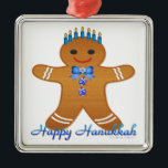 Judaica Hanukkah Gingerbread Man Menorah Metal Ornament<br><div class="desc">You are viewing The Lee Hiller Designs Collection of Home and Office Decor,  Apparel,  Gifts and Collectibles. The Designs include Lee Hiller Photography and Mixed Media Digital Art Collection. You can view her Nature photography at http://HikeOurPlanet.com/ and follow her hiking blog within Hot Springs National Park.</div>