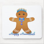 Judaica Hanukkah Gingerbread Man Menorah Mouse Pad<br><div class="desc">You are viewing The Lee Hiller Designs Collection of Home and Office Decor,  Apparel,  Gifts and Collectibles. The Designs include Lee Hiller Photography and Mixed Media Digital Art Collection. You can view her Nature photography at http://HikeOurPlanet.com/ and follow her hiking blog within Hot Springs National Park.</div>