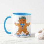 Judaica Hanukkah Gingerbread Man Menorah Mug<br><div class="desc">You are viewing The Lee Hiller Photography Art and Designs Collection of Home and Office Decor,  Apparel,  Gifts and Collectibles. The Designs include Lee Hiller Photography and Mixed Media Digital Art Collection. You can view her Nature photography at http://HikeOurPlanet.com/ and follow her hiking blog within Hot Springs National Park.</div>