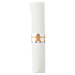 Judaica Hanukkah Gingerbread Man Menorah Napkin Bands