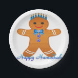 Judaica Hanukkah Gingerbread Man Menorah Paper Plates<br><div class="desc">You are viewing The Lee Hiller Photography Art and Designs Collection of Home and Office Decor,  Apparel,  Gifts and Collectibles. The Designs include Lee Hiller Photography and Mixed Media Digital Art Collection. You can view her Nature photography at http://HikeOurPlanet.com/ and follow her hiking blog within Hot Springs National Park.</div>