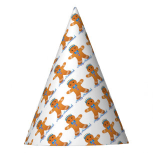 Judaica Hanukkah Gingerbread Man Menorah Party Hat