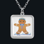 Judaica Hanukkah Gingerbread Man Menorah Silver Plated Necklace<br><div class="desc">You are viewing The Lee Hiller Designs Collection of Home and Office Decor,  Apparel,  Gifts and Collectibles. The Designs include Lee Hiller Photography and Mixed Media Digital Art Collection. You can view her Nature photography at http://HikeOurPlanet.com/ and follow her hiking blog within Hot Springs National Park.</div>