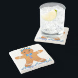 Judaica Hanukkah Gingerbread Man Menorah Stone Coaster<br><div class="desc">You are viewing The Lee Hiller Photography Art and Designs Collection of Home and Office Decor,  Apparel,  Gifts and Collectibles. The Designs include Lee Hiller Photography and Mixed Media Digital Art Collection. You can view her Nature photography at http://HikeOurPlanet.com/ and follow her hiking blog within Hot Springs National Park.</div>