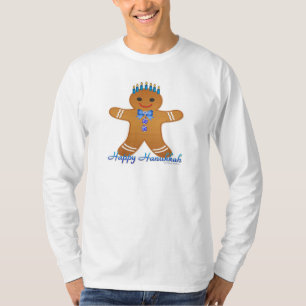 Judaica Hanukkah Gingerbread Man Menorah T-Shirt