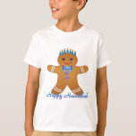 Judaica Hanukkah Gingerbread Man Menorah T-Shirt<br><div class="desc">You are viewing The Lee Hiller Designs Collection of Home and Office Decor,  Apparel,  Gifts and Collectibles. The Designs include Lee Hiller Photography and Mixed Media Digital Art Collection. You can view her Nature photography at http://HikeOurPlanet.com/ and follow her hiking blog within Hot Springs National Park.</div>