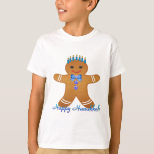 Judaica Hanukkah Gingerbread Man Menorah T-Shirt