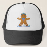 Judaica Hanukkah Gingerbread Man Menorah Trucker Hat<br><div class="desc">You are viewing The Lee Hiller Designs Collection of Home and Office Decor,  Apparel,  Gifts and Collectibles. The Designs include Lee Hiller Photography and Mixed Media Digital Art Collection. You can view her Nature photography at http://HikeOurPlanet.com/ and follow her hiking blog within Hot Springs National Park.</div>